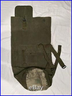 Korean War 1951 Vintage Collectible Canvas Duffel Bag Large