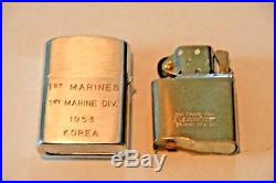 Korean War 1953 Rare Usmc 1st Marines 1st Division Clearcut Lighter-excel. Shape