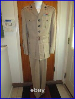Korean War, 1958, USMC Officer Khaki Dress Service Uniform, Lt. Col, Named