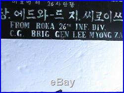 Korean War 26th Yankee Division Major General Sirois Desk Plate ROKA Gift Korea