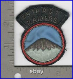 Korean War 29th Regimental Combat Team Raiders Bullion Patch Inv# N838