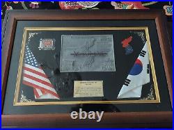 Korean War 50th Anniv DMZ Wire Framed Shadow Box American Legion Presentation