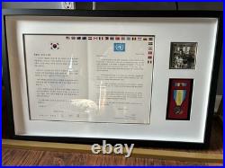 Korean War 50th Anniversary Medal & Letter Framed Set Kim Dae-jung Signed