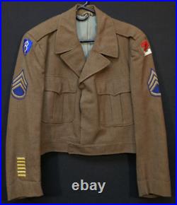 Korean War 8th Infantry 2nd Army 42S OD Wool Field Coat Ike S/Sgt Tailored WW2