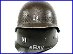 Korean War 94th ID Captain Helmet with Follow Me Stripe WW2 WWII parts officer