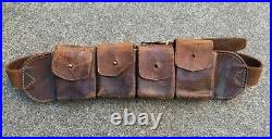 Korean War Chinese Communist leather bandoleer ammo pouch belt PVA captured KPA