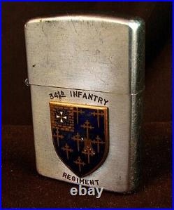Korean War Cigarette Lighter 34th Infantry Headquarters