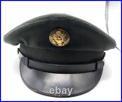 Korean War Conflict Officer Hat Uniform Cap Service Green US Army Military 7 1/8