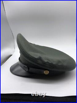 Korean War Conflict Officer Hat Uniform Cap Service Green US Army Military 7 1/8