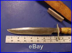 Korean War ERA Randall Model 1 8 Pinned Stag Fighting Knife withHeiser Sheath