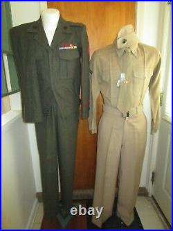 Korean War Era, 1952-53, USMC Green Dress Service and Khaki Collection, Named