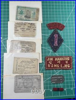 Korean War Era 1st Marine Division Theater Made Patch Named ID'd Grouping