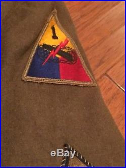 Korean War Era 2nd Infantry Division Ike Jacket + Khaki Shirt 1st Armored Div