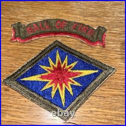 Korean War Era 40th Ball Of Fire Patch And Tab Fr My 45 Year Collection Lot 23
