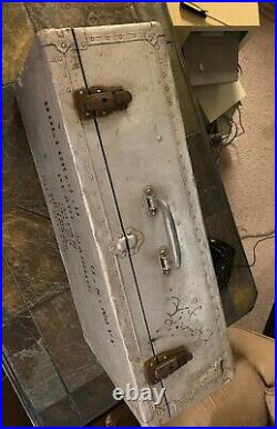 Korean War Era Aluminum US Navy Travel Case Suitcase 1951-55 USS Winston Named