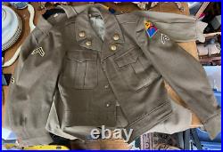 Korean War Era Army 2nd Armor Division United States Jacket, Shirt, &Hat Sz 34R