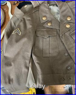 Korean War Era Army 2nd Armor Division United States Jacket, Shirt, &Hat Sz 34R