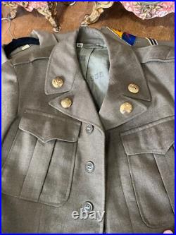 Korean War Era Army 2nd Armor Division United States Jacket, Shirt, &Hat Sz 34R