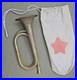 Korean War Era Chinese Bugle in Beige Cotton Bag with red Star & straps