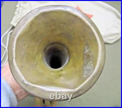 Korean War Era Chinese Bugle in Beige Cotton Bag with red Star & straps Korean War Era Chinese Bugle in Beige Cotton Bag with red Star & straps