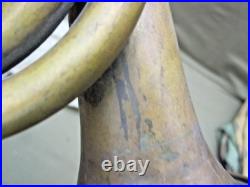 Korean War Era Chinese Bugle in Beige Cotton Bag with red Star & straps