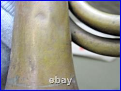 Korean War Era Chinese Bugle in Beige Cotton Bag with red Star & straps