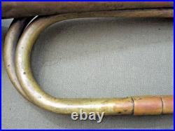 Korean War Era Chinese Bugle in Beige Cotton Bag with red Star & straps