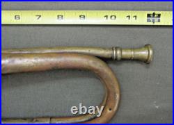 Korean War Era Chinese Bugle in Beige Cotton Bag with red Star & straps