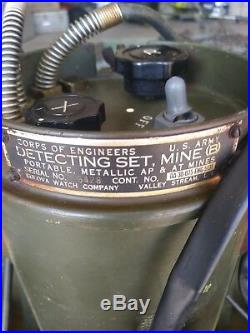 Korean War Era U. S. Army Detector, Mine With Contents Bulova Watch Co
