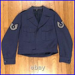 Korean War Era US Air Force USAF Blue Wool NCO Ike Jacket Service Coat Size 41LP