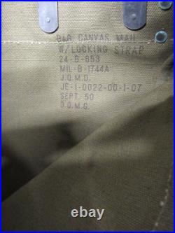 Korean War Era US Mail Bag with Locking Strap Canvas 1950 Dated Post WW2