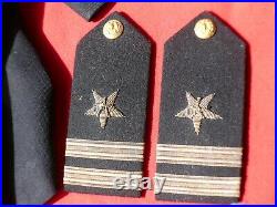 Korean War Era US Naval Officer Uniform and ID + Masonic Holland Lodge # 8 Card