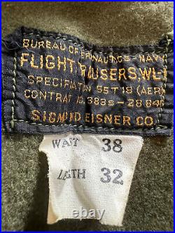 Korean War Era US Navy WL-1 Flight Trousers Aviators Insulated Pants 38x31