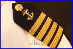Korean War Era USMS Merchant Marine Captain's Dress White Uniform 37R & Boards