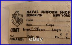 Korean War Era USMS Merchant Marine Captain's Dress White Uniform 37R & Boards