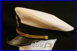Korean War Era USN Navy Academy OCS Service Visor Hat Midshipman School 7 1/8