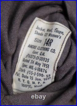 Korean War Era WAC Woman ESTEL HORNER Army Corps Tunic Jan 1951 Overseas