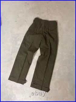 Korean War Green Wool Battlefield Service Pants Trousers 32-33