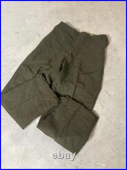 Korean War Green Wool Battlefield Service Pants Trousers 32-33
