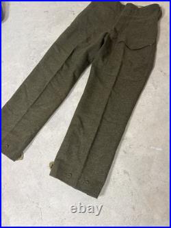 Korean War Green Wool Battlefield Service Pants Trousers 32-33
