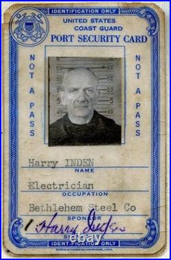 Korean War Homefront Shipbuilding War Worker Photo Port Security ID Card