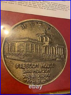 Korean War Horse Badge Eighth Army US Medal Plaque Framed