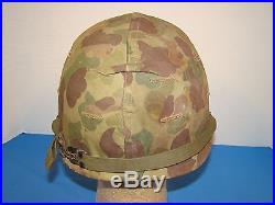 Korean War M1 M-1 USMC Marine Corps Helmet with Camo Cover