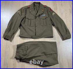 Korean War M1944 US Army Eisenhower Ike Jacket & Pants Uniform Bullion Insignia