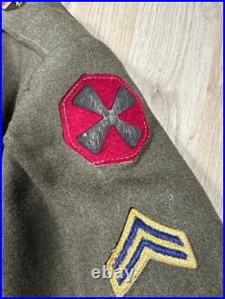 Korean War M1944 US Army Eisenhower Ike Jacket & Pants Uniform Bullion Insignia