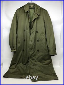 Korean War M51 Sateen Governmental USGI Trench Coat w Wool Liner Small Long