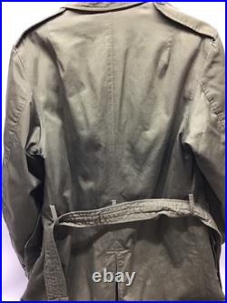 Korean War M51 Sateen Governmental USGI Trench Coat w Wool Liner Small Long