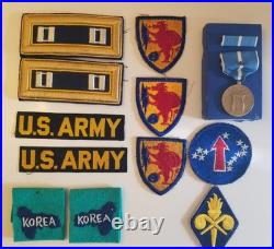 Korean War Medal Lot Korean Service Medal with Box, Ribbon Bar, US Army Patches