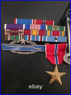 Korean War Medals Dated Box 1955-Both Sterling CIB -Jump Wings -11-RIbbons Rack