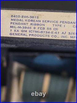 Korean War Medals Dated Box 1955-Both Sterling CIB -Jump Wings -11-RIbbons Rack